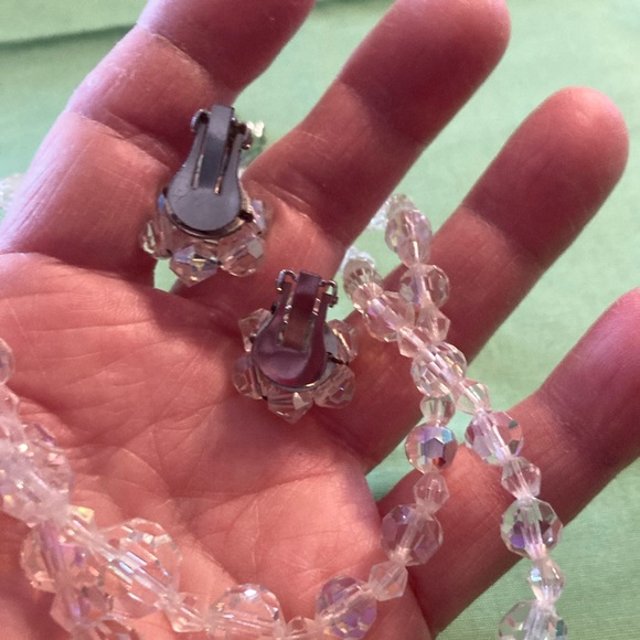 Vintage AB beaded necklaces with earrings lot of 2 - Picture 4 of 8